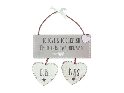 Picture of WOODEN PLAQUE TO LOVE & TO CHERISH